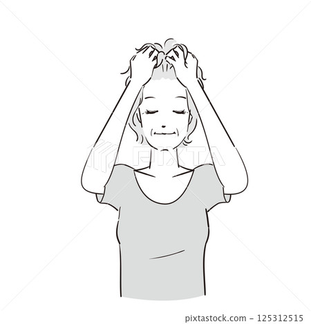 A woman giving a thorough scalp massage 125312515