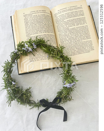 Rosemary swag and books Rosemary swag and books 125312596