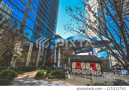 Urban Plaza with Festive Decor During the Holiday Season, Tokyo Dec 9 2024 125312742