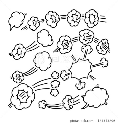 Set of hand drawn speech bubbles. Doodle speech bubbles. Vector illustration Set of hand drawn speech bubbles. Doodle speech bubbles. Vector illustration 125313296