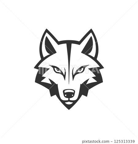 Wolf head. Design element for sport team logo, emblem, badge, mascot. Wolf head. Design element for sport team logo, emblem, badge, mascot. 125313339