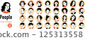Icon illustrations/line drawings of various people 125313558