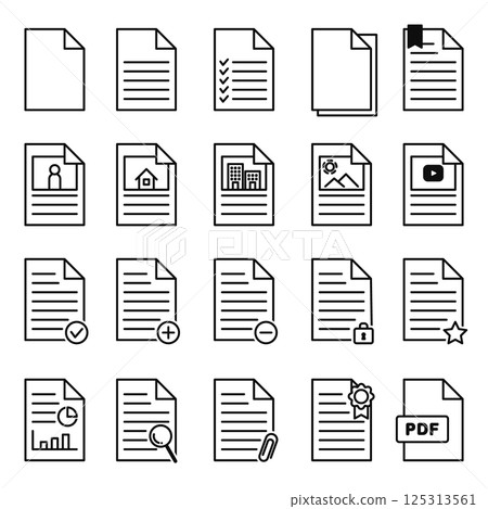 Paperwork Document Infographic Set Data Black Paperwork Document Infographic Set Data Black 125313561