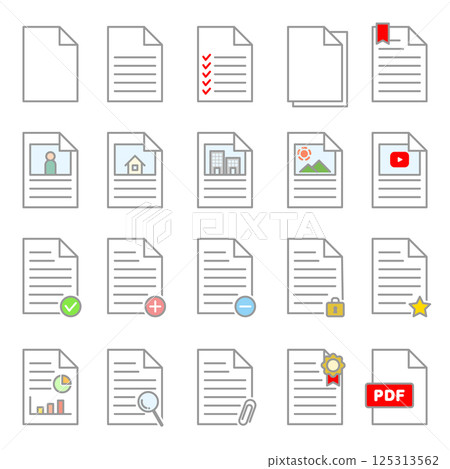 Paperwork Document Infographic Set Data Colorful 125313562