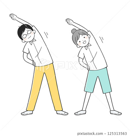 精力充沛的男女做廣播練習 精力充沛的男女做廣播練習 125313563