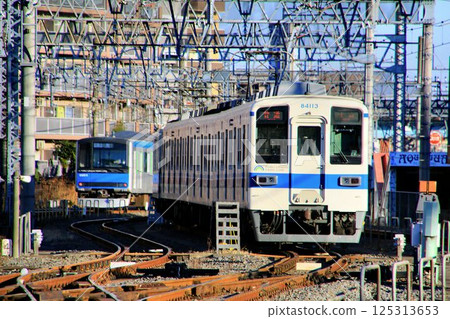 50 years old... Veteran commuter car "8000 series" running fast Tobu Urban Park Line 125313653