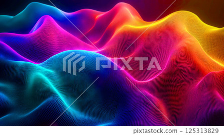 Colorful wavy mesh background material Colorful wavy mesh background material 125313829