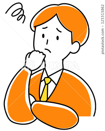 Illustration of a man in a suit who is in trouble/anxious Illustration of a man in a suit who is in trouble/anxious 125313862