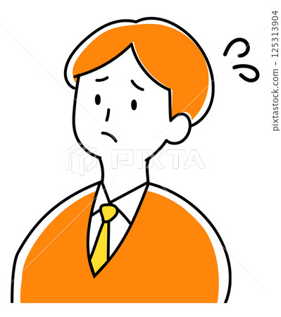 Illustration of a man in a suit who is in trouble/anxious Illustration of a man in a suit who is in trouble/anxious 125313904