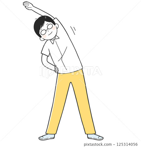 一位精力充沛的男子做廣播練習的插圖 一位精力充沛的男子做廣播練習的插圖 125314056