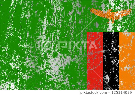 Zambia flag with grunge effect. 125314059