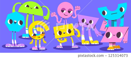 Cute geometric characters group Cute geometric characters group 125314073