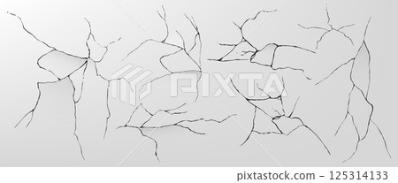 Earthquake cracks - random chaotic pattern Earthquake cracks - random chaotic pattern 125314133