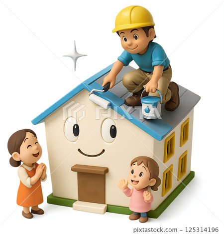 Roof renovation - painting 125314196