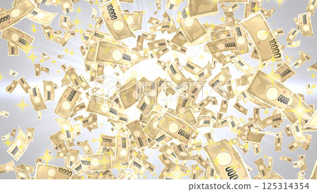 Banknotes scattered around - White background 125314354