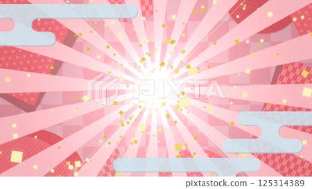 日式光環從中心擴散的圖像 - 粉紅色 125314389