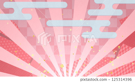 Japanese style image of a halo spreading from below - Pink Japanese style image of a halo spreading from below - Pink 125314396