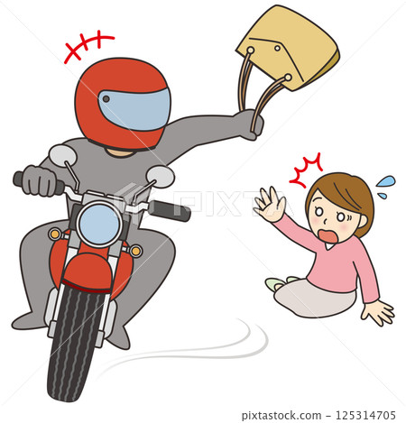 一名女子的包包被騎摩托車的小偷搶走 125314705