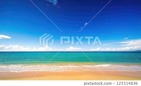 << AI image >> Deep blue sky and sea << AI image >> Deep blue sky and sea 125314836