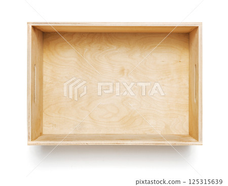 Wooden box top view Wooden box top view 125315639