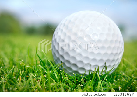 Golf ball on grass Golf ball on grass 125315687