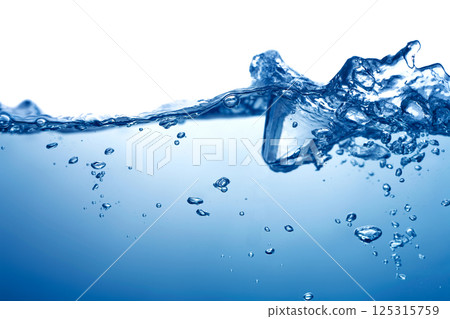 Wave water and bubbles 125315759