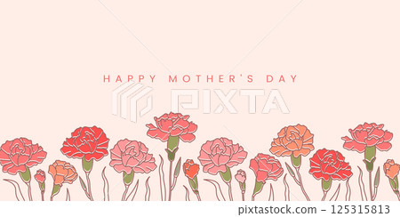 Mother's Day banner design. Carnation Illustration 125315813