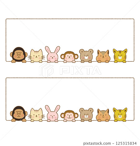 手繪動物框架集 125315834