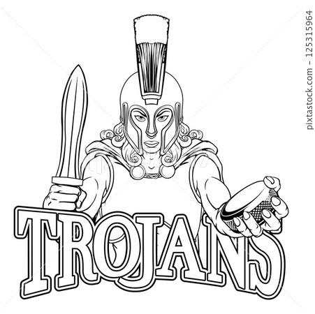 Trojan Woman Ice Hockey Sports Team Mascot 125315964