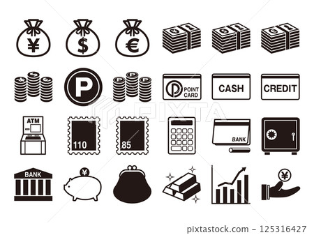 Money related icon set 125316427