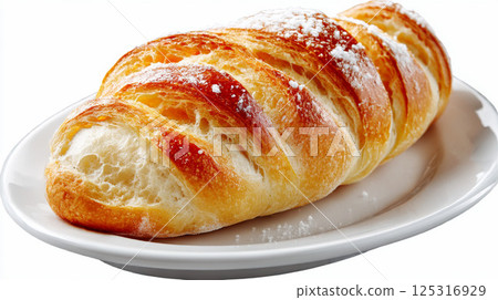 白盤子裡的美味麵包卷 125316929