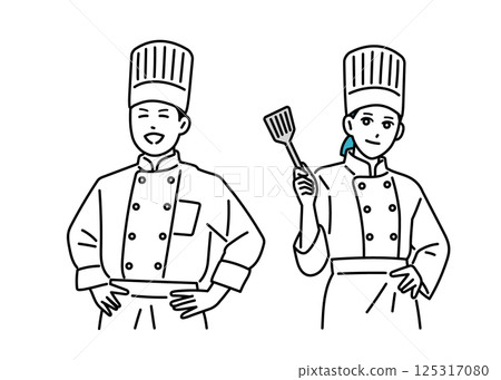 穿制服的男女廚師 125317080