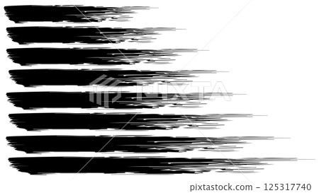 Set of black ink horizontal hand drawn brushes, abstract grunge lines, painted ink stripes, collection of black ink strokes, paintbrush vector collection, grunge elements, lines made with dry brush Set of black ink horizontal hand drawn brushes, abstract grunge lines, painted ink stripes, collection of black ink strokes, paintbrush vector collection, grunge elements, lines made with dry brush 125317740