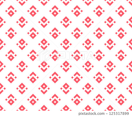 Abstract geometric pattern. A seamless vector background. White and pink ornament. Graphic modern pattern. Simple lattice graphic design 125317899