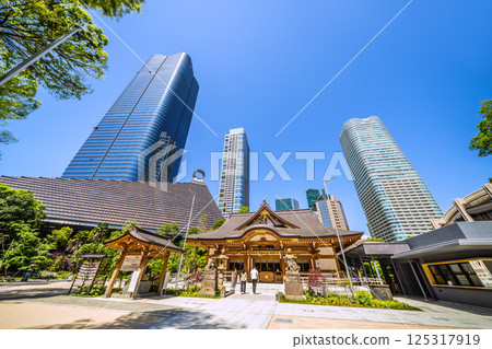 The cityscape of Tokyo in Japan, overlooking Azabudai Hills, Hachiman Shrine, etc. The cityscape of Tokyo in Japan, overlooking Azabudai Hills, Hachiman Shrine, etc. 125317919