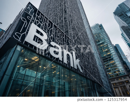 摩天大樓與金融科技地標匯聚的城市金融中心 摩天大樓與金融科技地標匯聚的城市金融中心 125317954