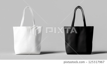 Reusable shopping bag, plain background, display for eco lifestyle 125317967