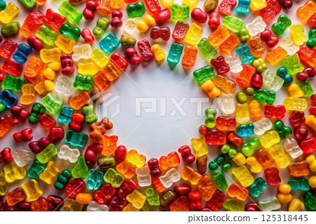 colorful candies on a stone 125318445