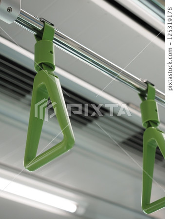 Inside a Yamanote Line train (handrails) Inside a Yamanote Line train (handrails) 125319178