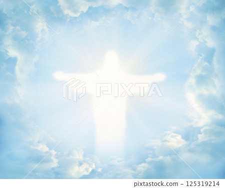 Bright light from cloudy sky 125319214