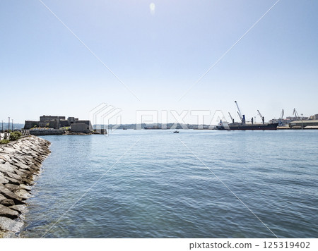 Castelo de San Anton guarding the harbour entrance of La Coruna in Spain Castelo de San Anton guarding the harbour entrance of La Coruna in Spain 125319402