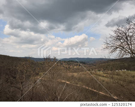 Veveri castle overlooking brno reservoir in early spring, czechia Veveri castle overlooking brno reservoir in early spring, czechia 125320174