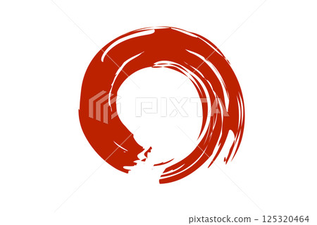 紅色墨水繪製的圓圈的向量插圖 125320464