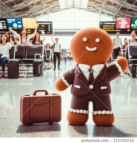 這是一個旅行的薑餅人。我描繪了他們滿懷希望地出發的場景。 125320518