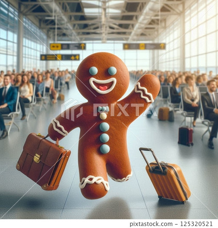 這是一個旅行的薑餅人。我描繪了他們滿懷希望地出發的場景。 125320521
