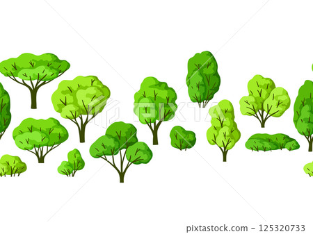 Pattern with trees. Spring or summer stylized plants. Pattern with trees. Spring or summer stylized plants. 125320733