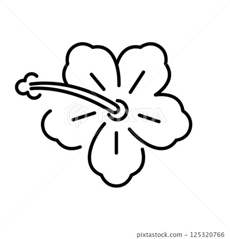 Illustration of hibiscus flower. Summer image for holiday or vacation. 125320766