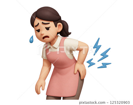 女性患有腰痛 女性患有腰痛 125320903