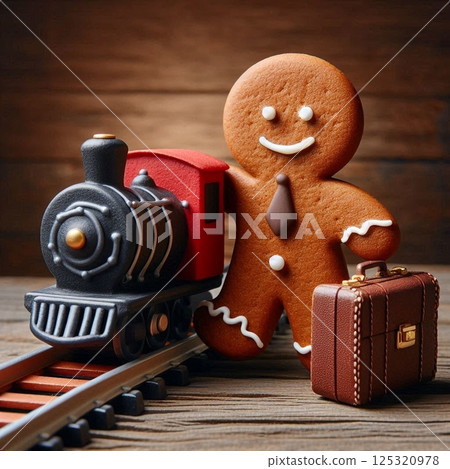 看起來他要出差了。概念是搭乘火車去遠方。 125320978