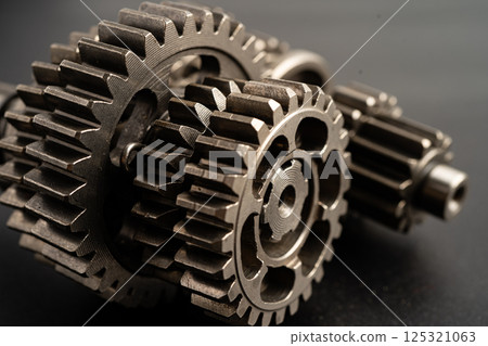 Metal gear wheel engine car and bike, mechanic industry. Metal gear wheel engine car and bike, mechanic industry. 125321063